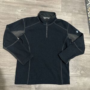 Kuhl Kashmira Sweater Boys Medium (10-12) Geen Pullover Quarter Zip Youth Size